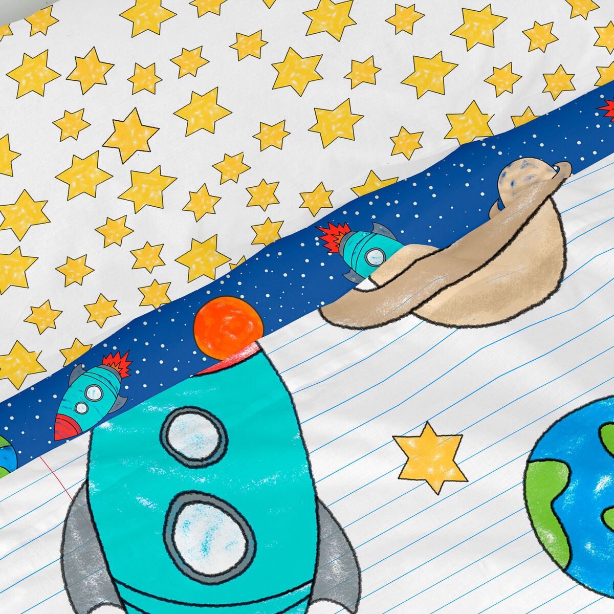 Set de foi HappyFriday Mr Fox Space Rocket Multicolor Pat 80/90 2 Piese